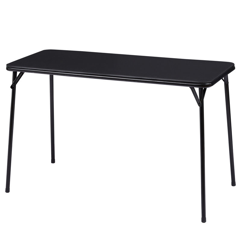 47.2'' Black Metal Foldable Card Table with MDF Top