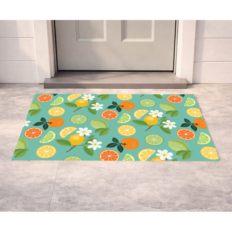 Paillasson Sunny Citrus, Sarcelle, L 17 po x L 24 po