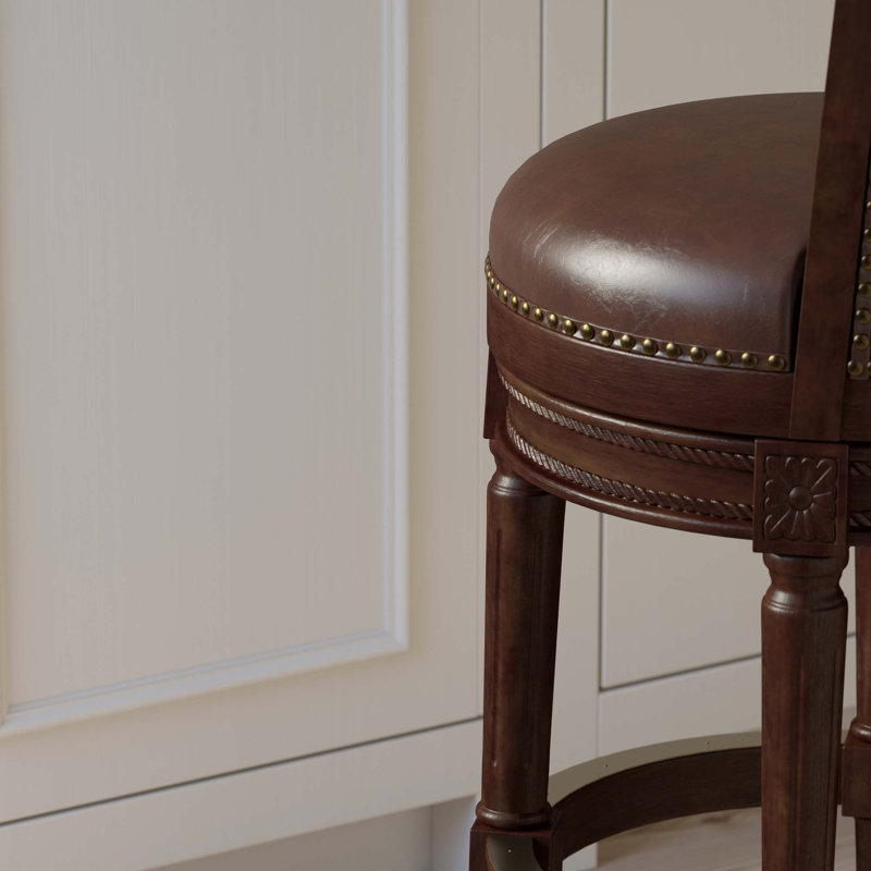 Tabouret de bar pivotant à haut dossier avec retour automatique et hauteur réglable