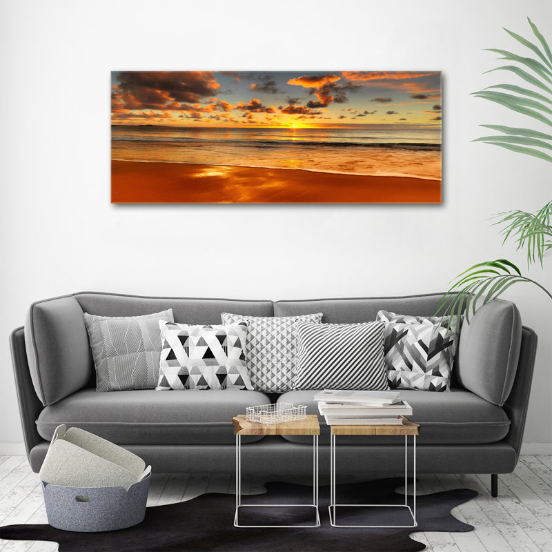 Sunset Beach - No Frame Print on Canvas