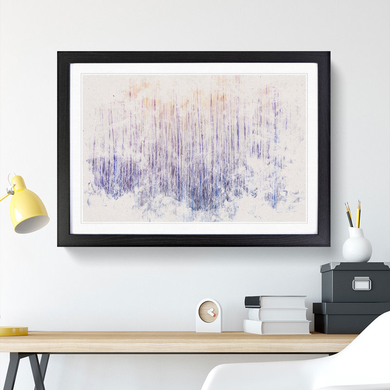 Warm Winter Forest Watercolour - Framed Print, Black, 45cm H x 63cm W x 2cm D