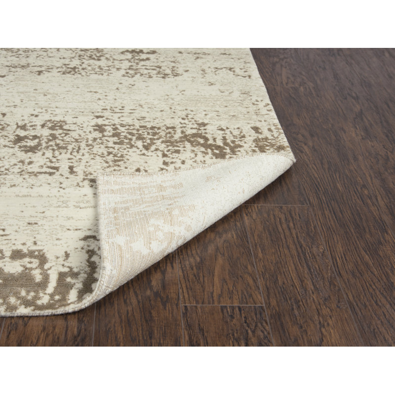 Tapis beige en laine Power Loom, Tapis de couloir beige