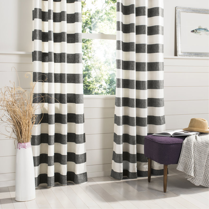 Cotton Blend Semi Sheer Curtain Single Panel, 96" L x 52" W