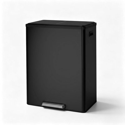 Dual Compartment Kitchen Trash Can 10.5 Gallon (20L+20L) – Stainless Steel – Recycling Bin with Soft Close Pedal, 2 Removable Buckets, Fingerprint Resistant, Odour Proof – White