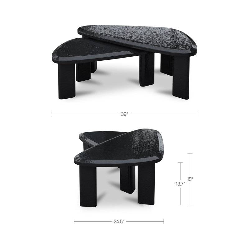 Sophie Outdoor Coffee Table, Charcoal Lacquer