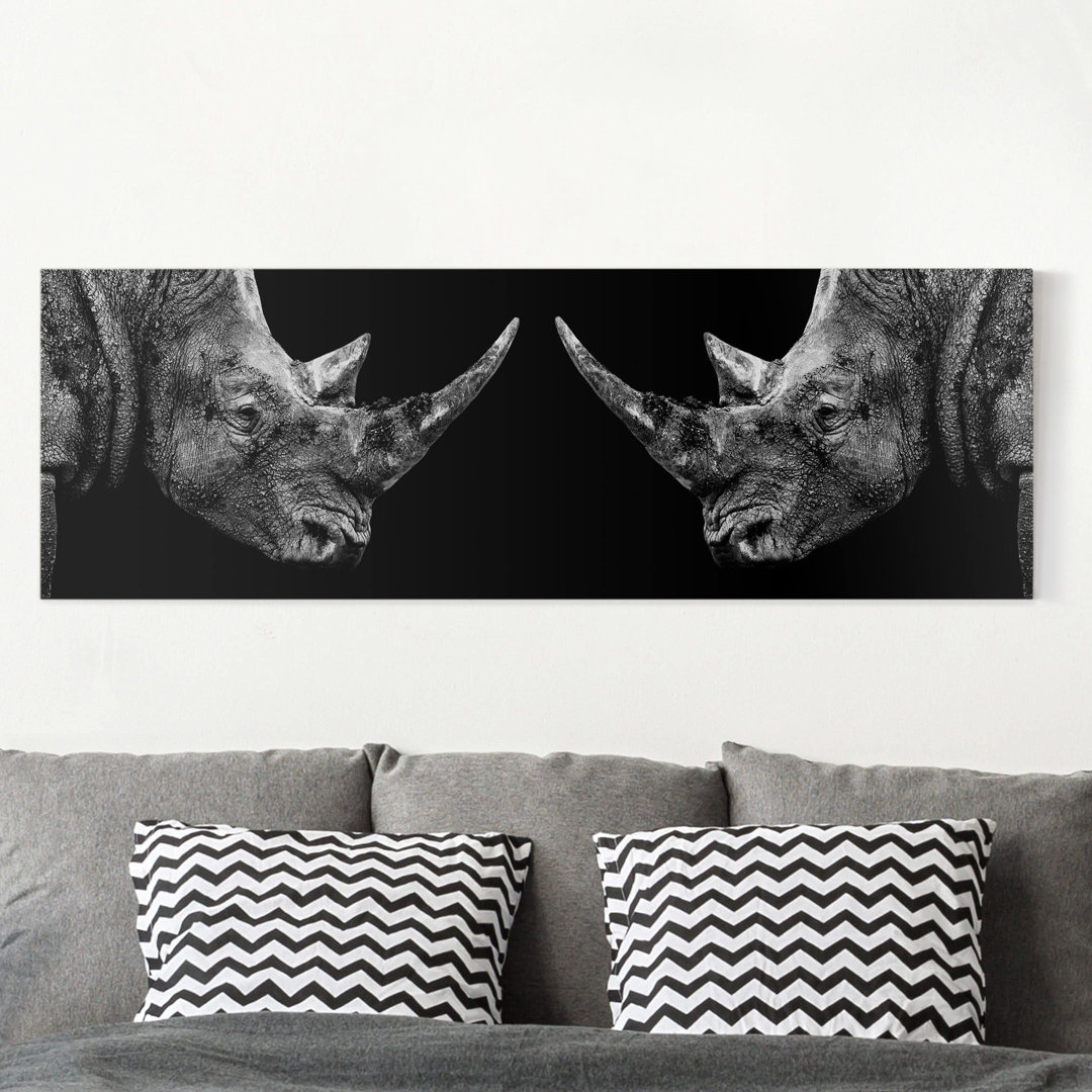 Leinwandbild Rhino Duel