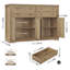 Buffet de 55,1 po avec 4 tiroirs, bureau épais-271978990
