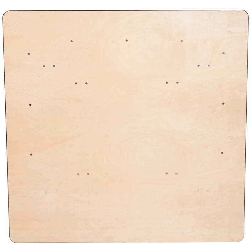 Table carrée pliante WFT, Rebord en caoutchouc, H 30 po x L 48 po x l 48 po