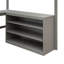 Lit mezzanine double avec bureau et tablettes de rangement-506640038