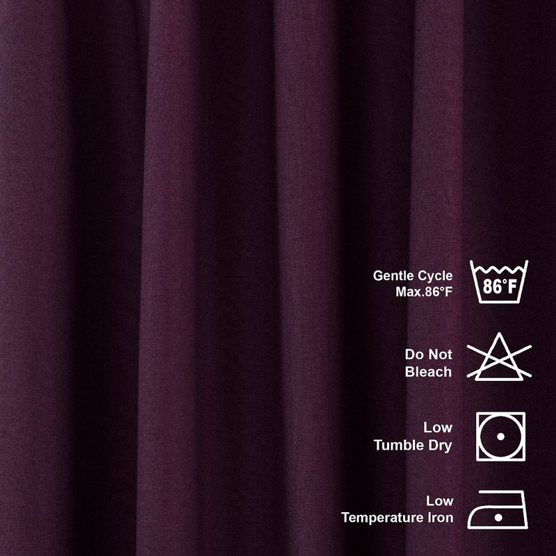 LAXTON Room Darkening Extra Long & Extra Wide Decorative Curtain, Aubergine, 52" W x 228" L