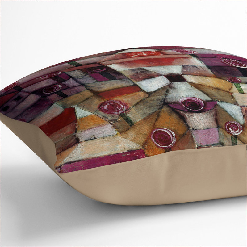 Rose Garden Abstract Scatter Cushion, 40cm H x 40cm W x 15cm D, Stone