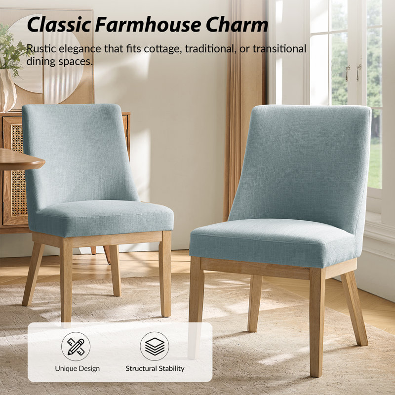 Chaise en bois massif Hedda Farmhouse, Bleu