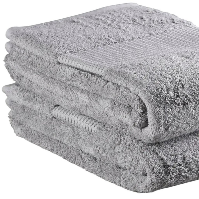 Ensemble de deux serviettes de bain en coton éponge à séchage rapide 30 po x 54 po gris clair