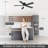 42 Inch Black Ceiling Fan With Light Flush Mountand Remote Control,3 Color Temperatures Led Ceiling Fan,6 Speeds Reversible Dc Motor,5 Blades Modern Ceiling Fans For Indoor Or Covered Outdoor