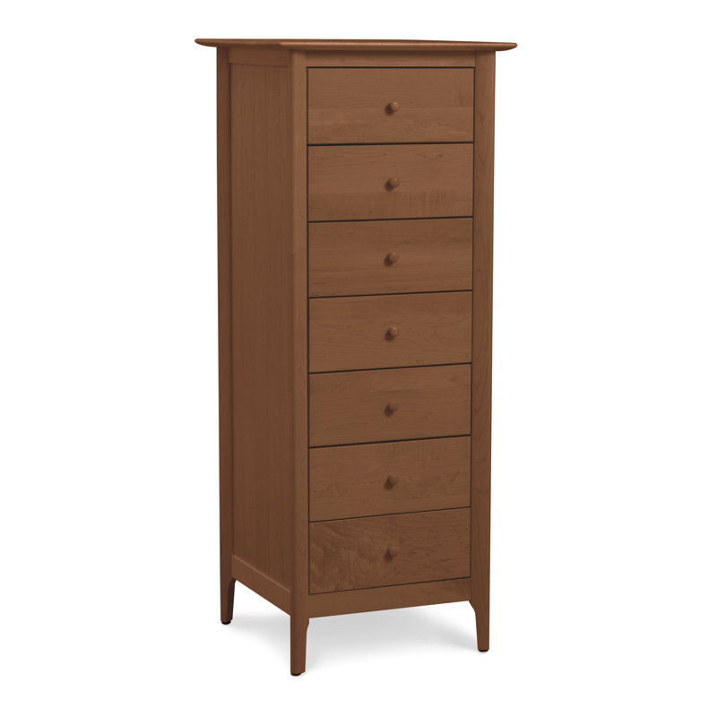 Sarah 7 - Drawer Solid Wood Dresser, Saddle Cherry