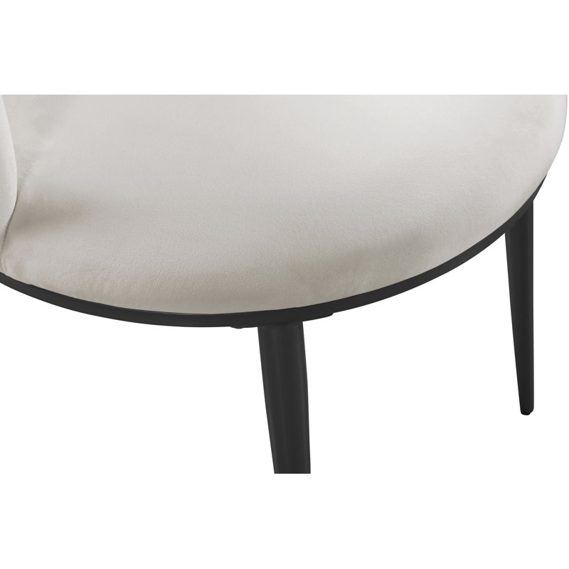 Chaise en velours Skylar, Velours crème, Noir mat