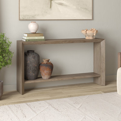 Osman Rectangular Console Table in Antiqued Grey Oak