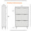 Armoire à chaussures 3 tiroirs avec grille supérieure, panneaux de porte en panneau de fibres à densité moyenne thermoformés, coutures et poignées de porte dorées champagne, pieds en bois massif conique-792004893