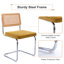 Chaise d'appoint rembourrée avec dossier en rotin et structure en acier Marlow Cantilever H 18,8 po-959553620-959553617