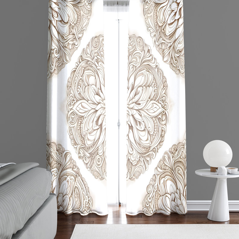 Paire de rideaux semi-transparents en polyester Charmine, L 56 po x L 78 po