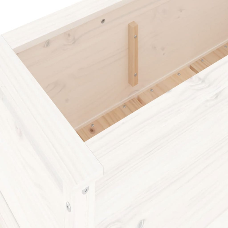 Bohlin Wood Raised Garden Bed, Pine, 15.35" H x 47.05" W x 15.75" D, White