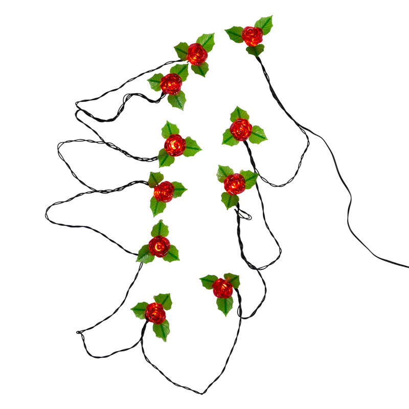 Rose 10 arbres et branches éclairés, Rose rouge