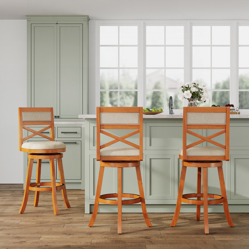 Tabouret pivotant à hauteur de bar, Naturel, Beige