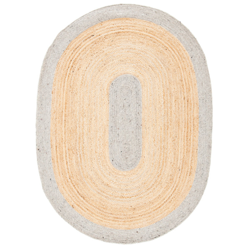 Manning Hand Woven Jute/Wool/Cotton Rug in Natural, Oval 4' x 6'