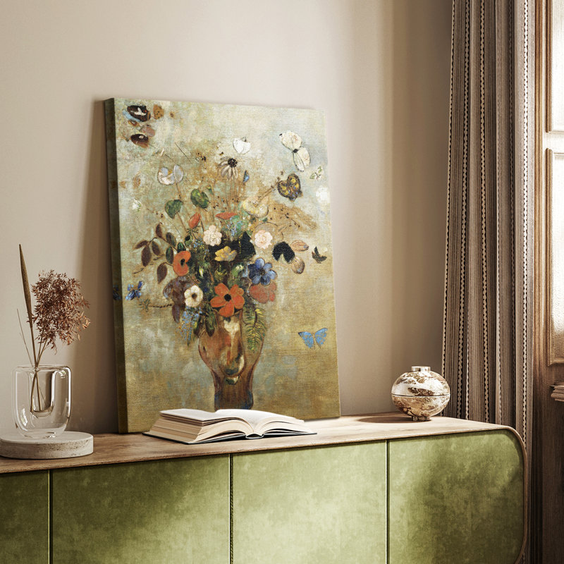Motif floral rétro avec motif floral - Cavas, H 18 po x l 12 po