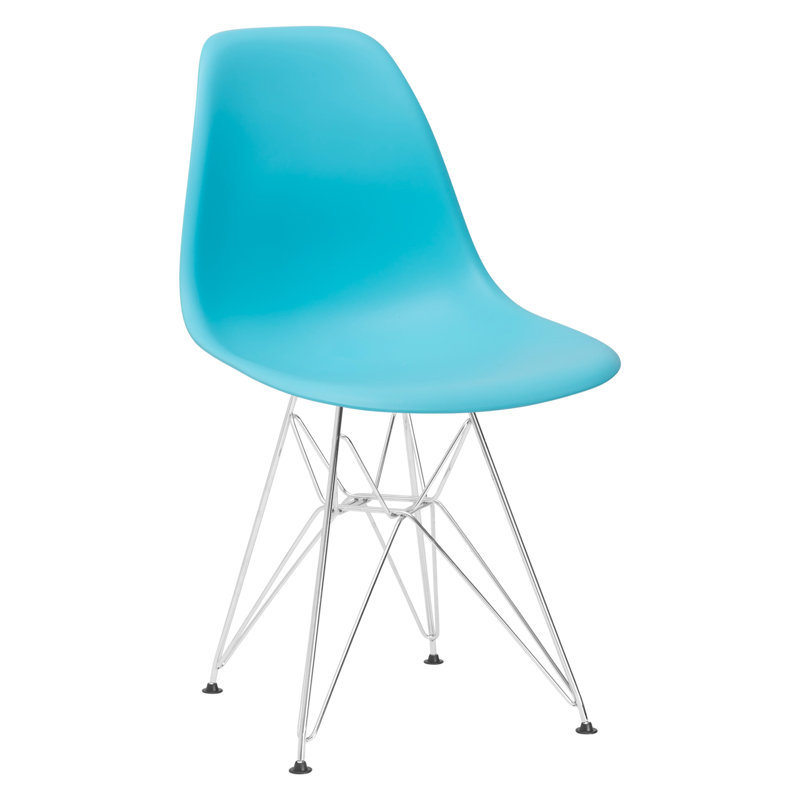Chaise d’appoint Padget, Aigue-marine, Thermolaqué noir