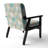Blue Circle Pattern - Velvet Upholstered Patterned Accent Arm Chair