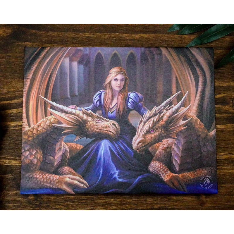 «Ebros Anne Stokes», artiste gothique fantastique, chef-d'œuvre d'art sur toile, tendue à la main sur un cadre en bois