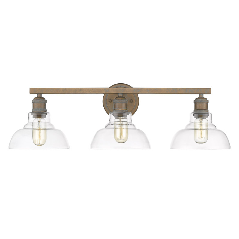 Searcy 3 - Light Dimmable Vanity Light, Copper Patina, Clear Glass
