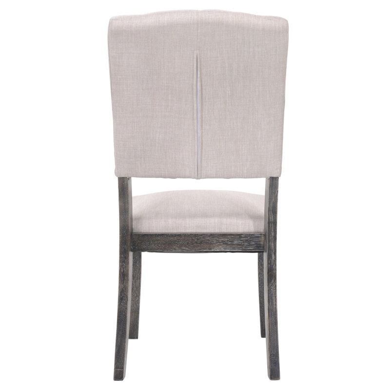 Chaises d'appoint transitionnelles (2) - Lin beige, chêne gris, dossier de style chêne 2, Gris