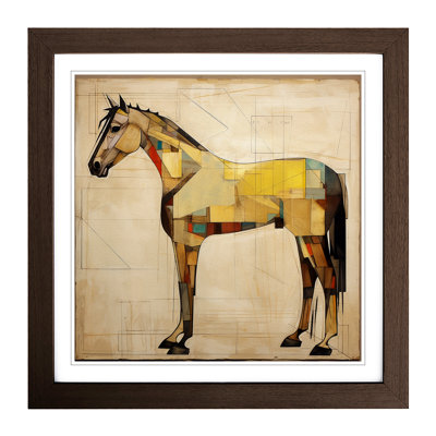 Horse Constructivism No.2 - Single Picture Frame Print on Wood