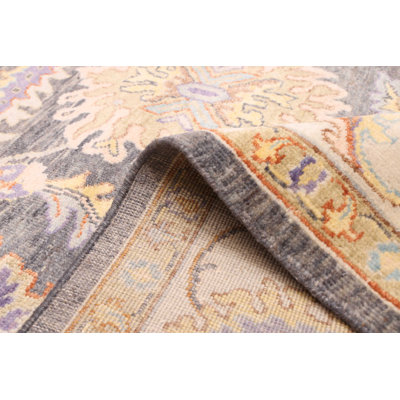 Modern Oushak Charcoal Rug 8'1" x 11'5"