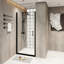 Porte de douche pivotante en verre trempé 28 po x 72 po dans un cadre en aluminium noir mat, poignée en acier inoxydable, conception de balançoire à fonctionnement doux, séparation de l'eau pour l'entretien de la salle de bain 28 po x 72 po avec fonction