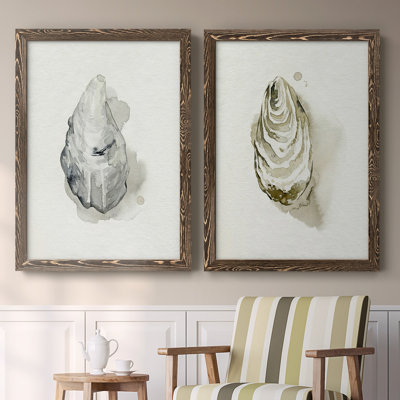 Oysters On The Bay III - Toile encadrée de qualité supérieure - prête à être accrochée