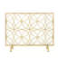 Cloison de foyer Cool Iron, superposition de motifs, panneau simple, écran de panneau de ton doré, cadre avec motif géométrique,