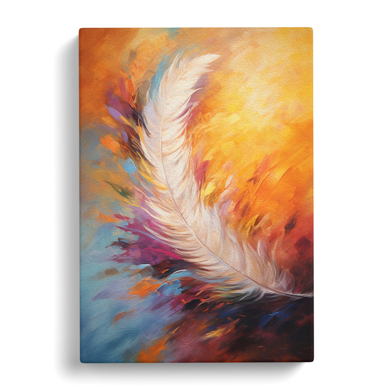 Feather Action Painting No.2 - Print, 60cm H x 40cm W x 3cm D