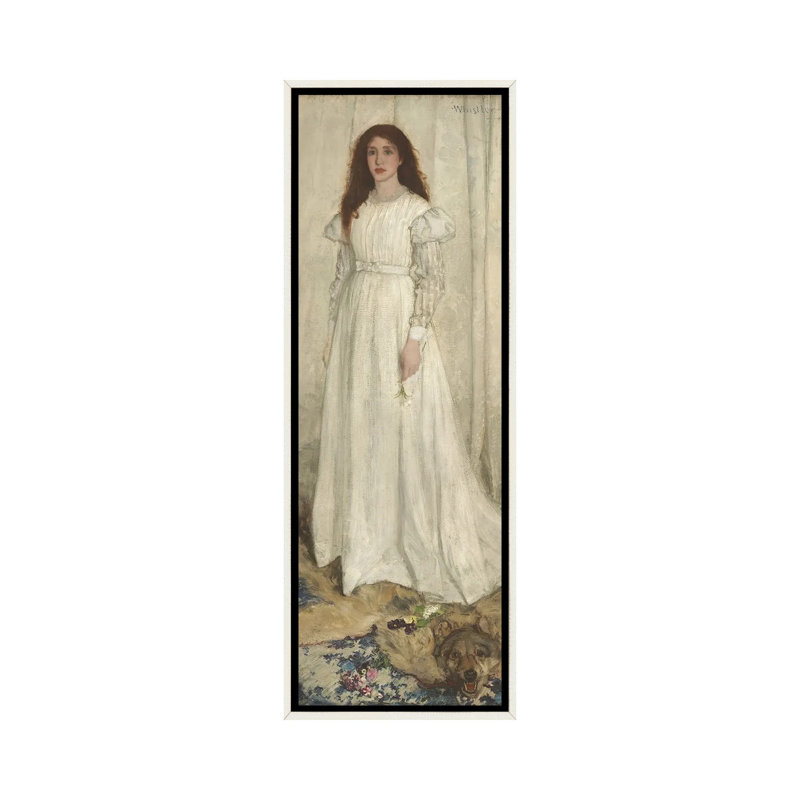 Symphonie en blanc, n ° 1 «The White Girl», reproduction d'art sur toile encadrée, 48 po x 16 po, Toile avec cadre