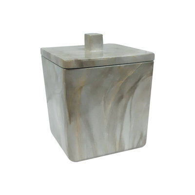 Meuble-lavabo Oneita en résine | Pot décoratif pour salle de bain, chambre à coucher | Finition marbre
