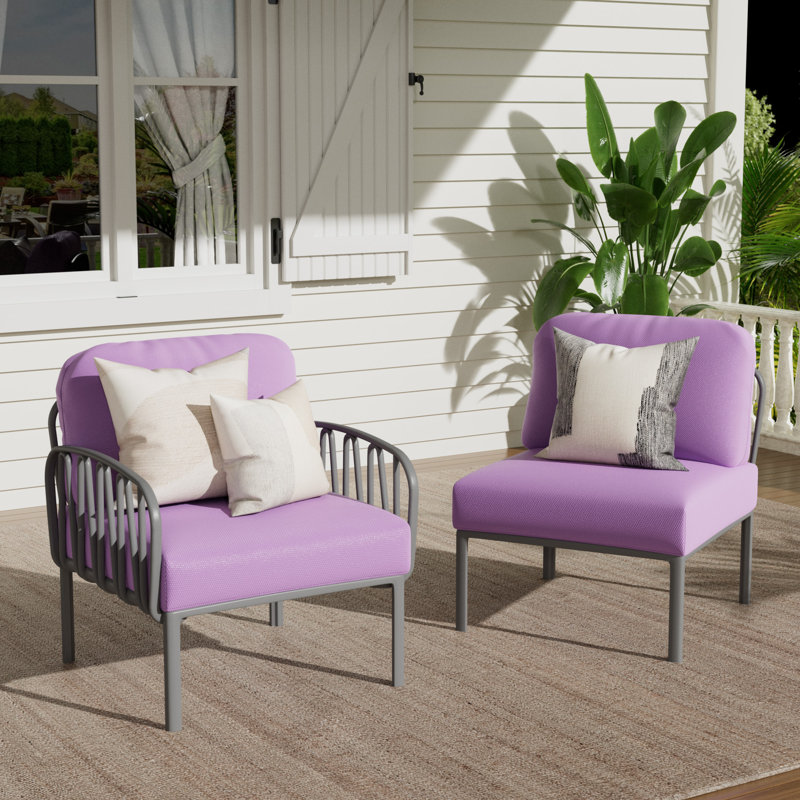 Canapé de patio imperméable Turusan, Gris / Mauve