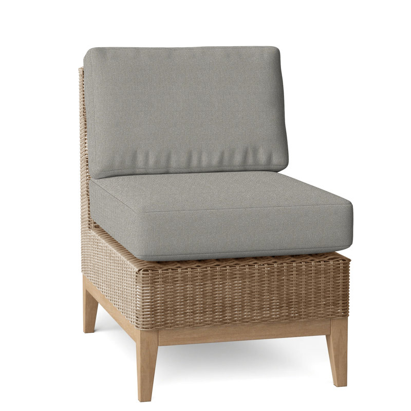 Frances Outdoor Armless Lounge Chair, Sharkskin, Frances Cobblestone