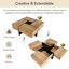 Table basse de conception unique avec 4 compartiments de rangement cachés, table de cocktail carrée avec plateau coulissant extensible, table de centre de conception ultrabrillante UV pour le salon, 31,5 po x 31,5 po-345973024-345973029