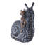 Statue de jardin ludique grenouille sur pied - pièce décorative ou sculpture d'extérieur pour patio ou jardin - 19 po, gris