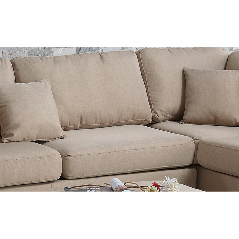 Canapé modulaire réversible couleur sable 3 pièces, Tanné