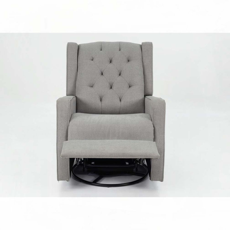 Swivel Glider Recliner Chair, Dark Gray