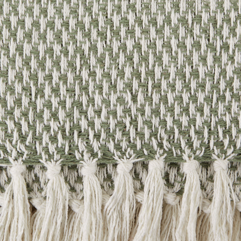 Artichoke Green Cozy Cotton Woven Throw