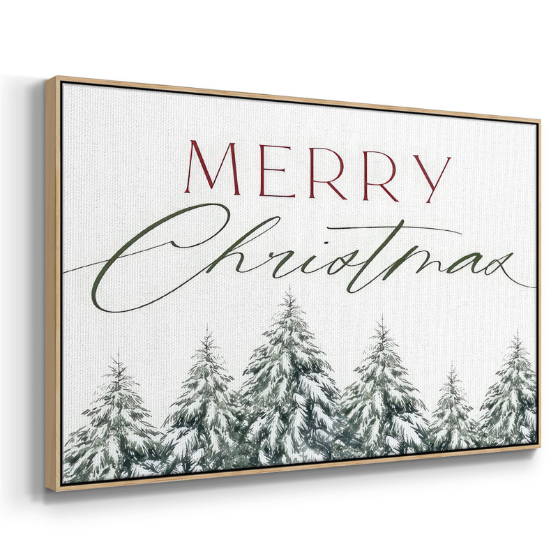 Joyeux Noël, arbres, H 25 po x l 37 po x P 1,5 po, Encadré naturel
